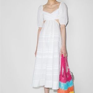 STAUD Cut-out Tiered Midi Dress